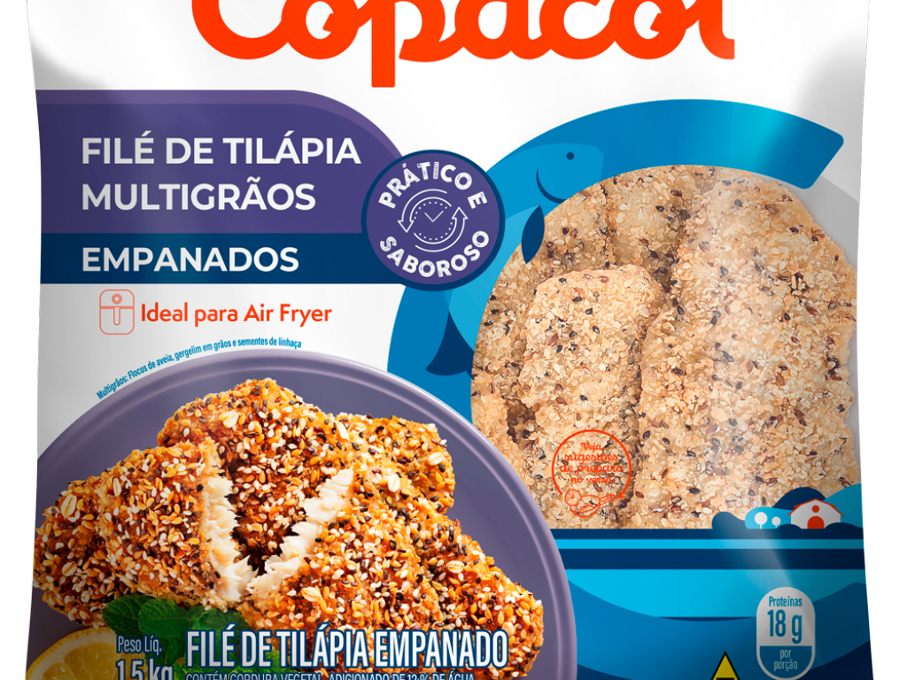 Filé de Tilápia Empanado Multigrãos Congelado 1,5 kg