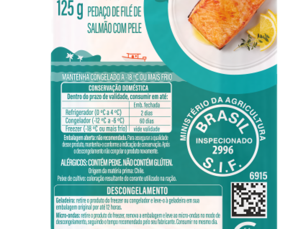 Filé de Salmão Individual Congelado 125g