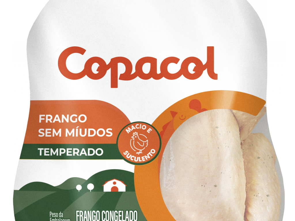 Frango Inteiro Sem Miúdos Temperado Congelado 	