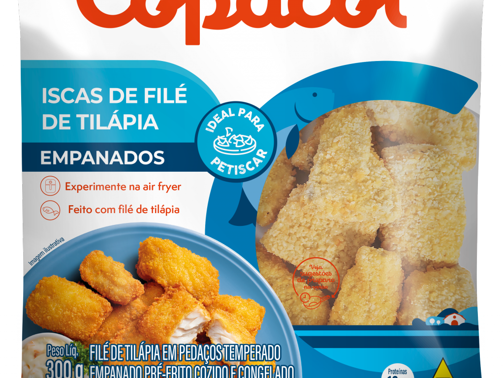 Iscas de Filé de Tilápia Temperada e Empanada 300 g 