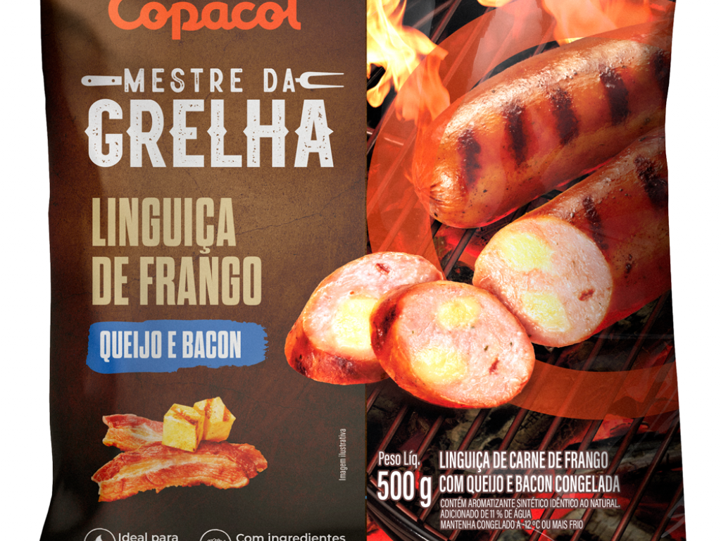 Linguiça de Frango Sabor Queijo e Bacon Congelada 500g