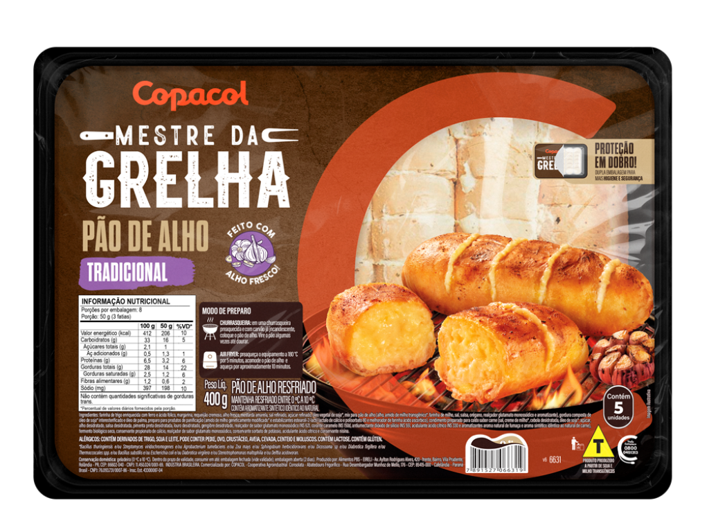 Pão de Alho Tradicional Resfriado Bandeja 400g