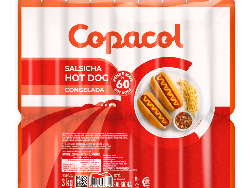 Salsicha Hot Dog Congelada 3 Kg
