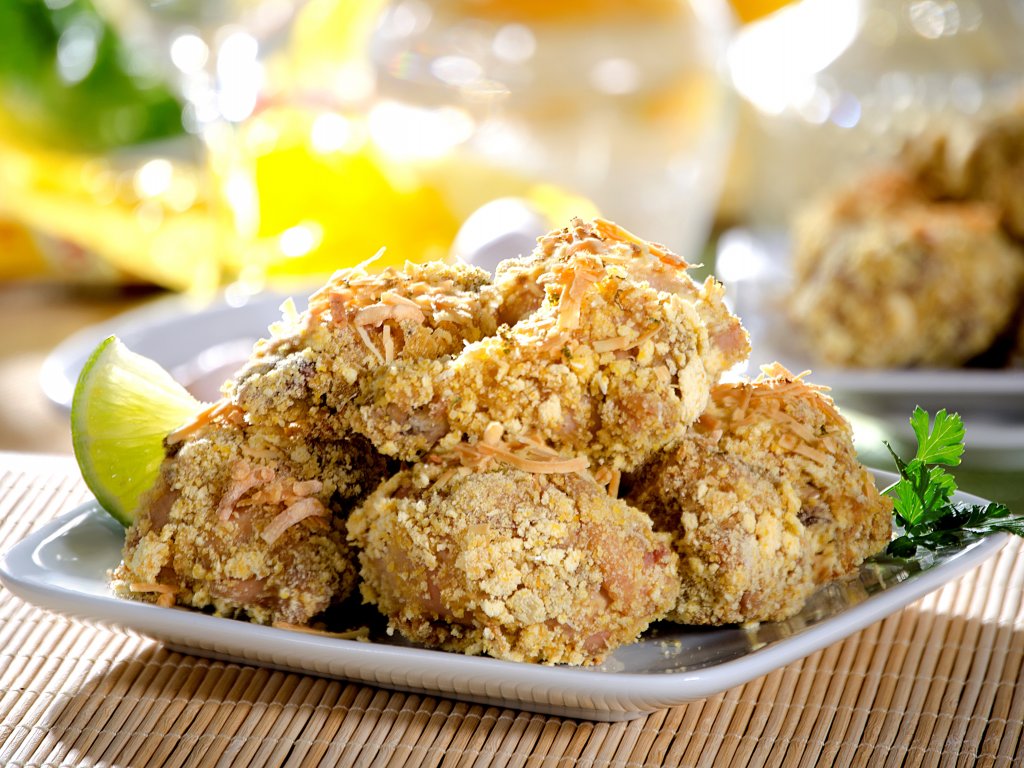 Frango a Passarinho Assado Crocante 