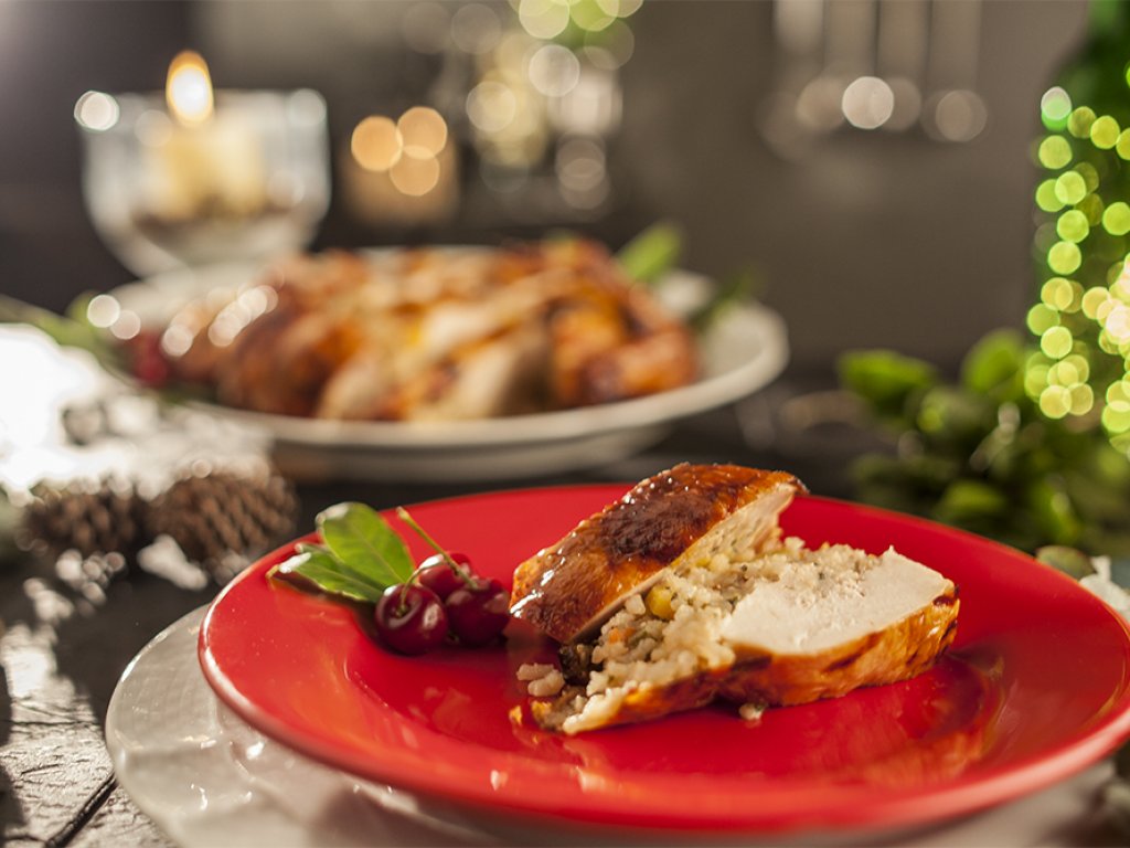 Frango de Natal Recheado com Risoto