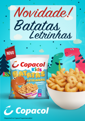 Batatas de Letrinhas Kids já estão disponíveis no Copacol Supermercados 