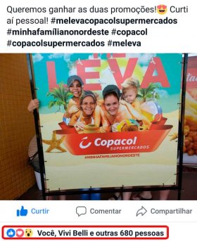 Copacol Supermercados entrega presente especial pela foto mais curtida
