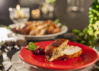 Frango de Natal Recheado com Risoto