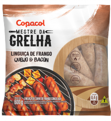 Linguiça de Frango Sabor Queijo e Bacon Congelada 600g
