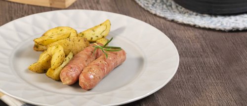 Linguiça de Frango no Forno Com Batatas