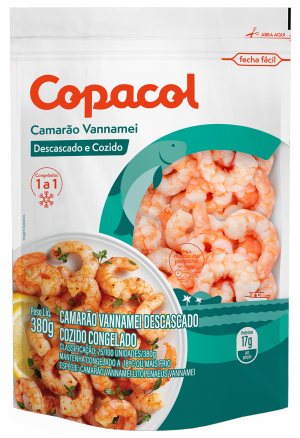 Camarão Vannamei Descascado Cozido Cong. 380g