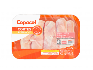 Coxa e Sobrecoxa S/Osso S/Pele Resf. Band. 600g 