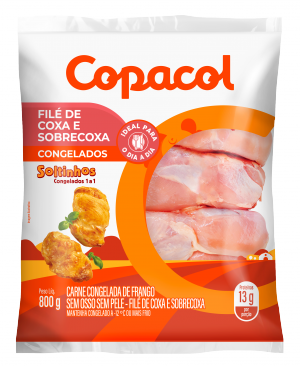 Filé de Coxa e Sobrecoxa sem Pele Congelada IQF 800g