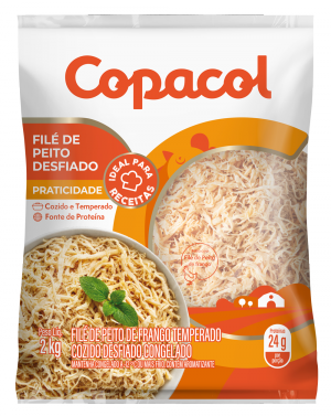 Filé de Peito Cozido Desfiado Temp Cong 2kg 