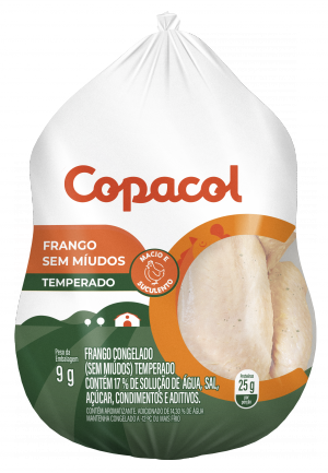Frango Inteiro Sem Miúdos Temperado Congelado 	