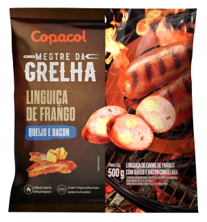 Linguiça de Frango Sabor Queijo e Bacon Congelada 500g