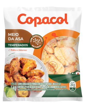 Meio da Asa Temperado Congelado 1Kg