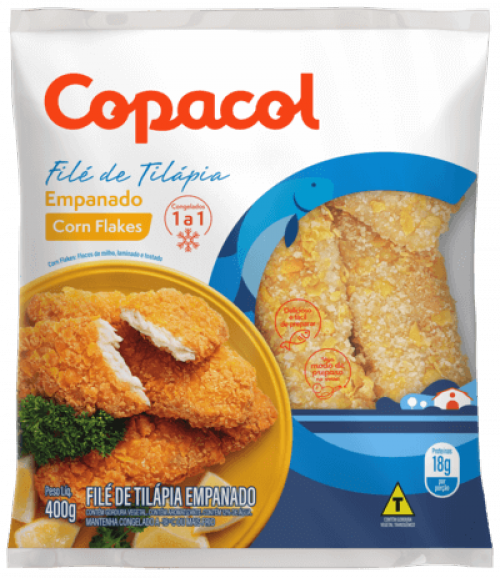Filé de Tilápia Empanado Corn Flakes Congelado 400 g