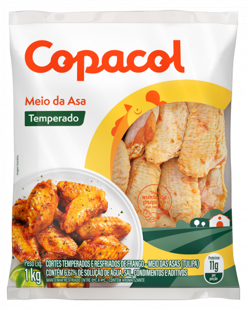 Meio da Asa Temperado Resfriado	1Kg