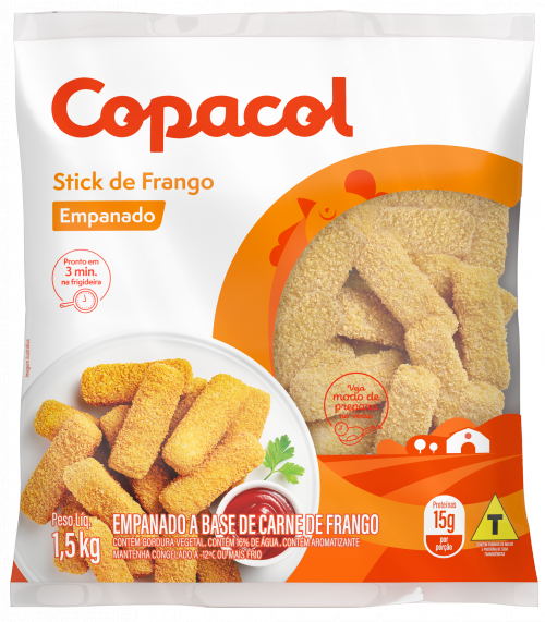 Stick de Frango Empanado Congelado 1,5 kg 