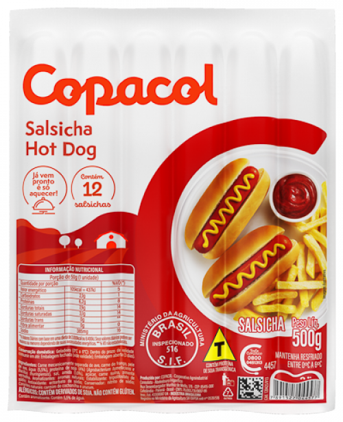 Salsicha Hot Dog Resfriada 500g