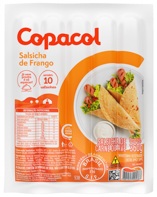 Salsicha de Frango Resfriada 360g	