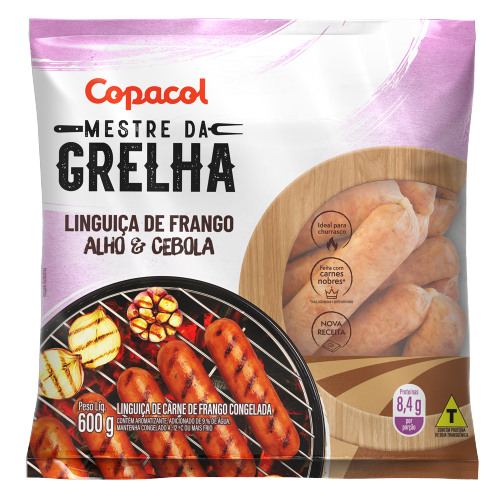 Linguiça de Frango Sabor Alho e Cebola Congelada 600g