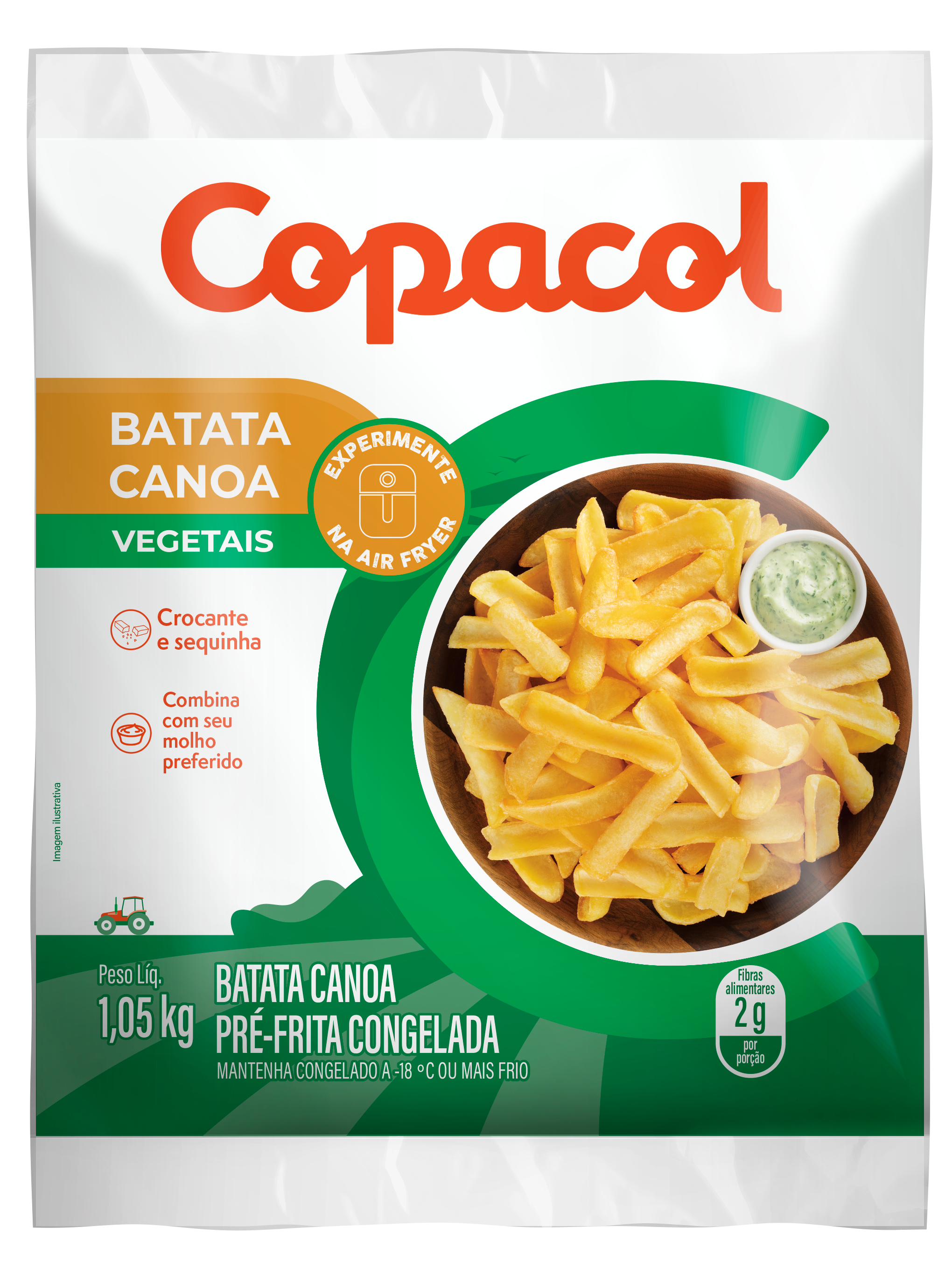 Batata Canoa Pré-Frita Congelada  1,05Kg