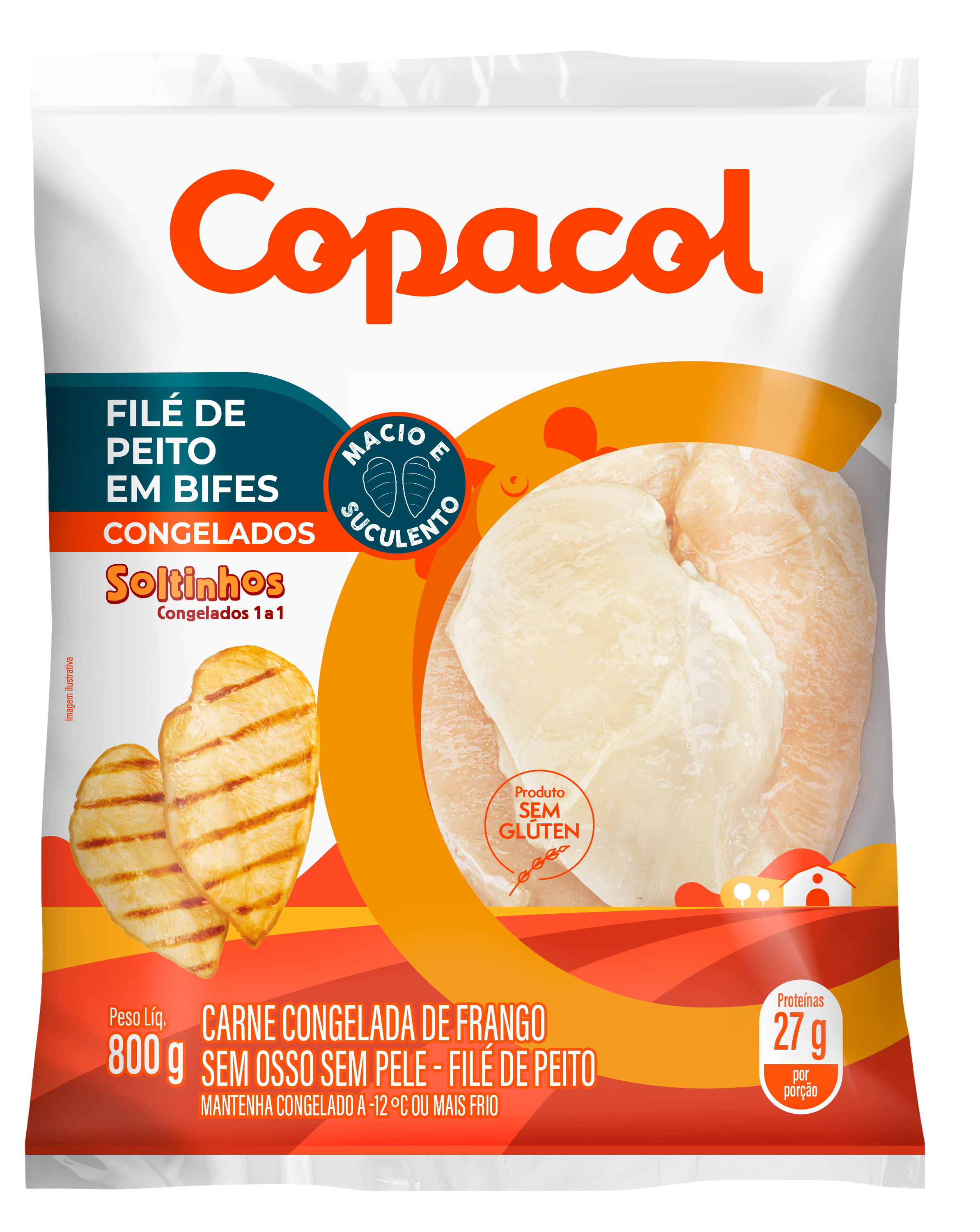 Filé de Peito em Bifes Congelado IQF 800 g