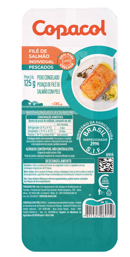 Filé de Salmão Individual Congelado 125g