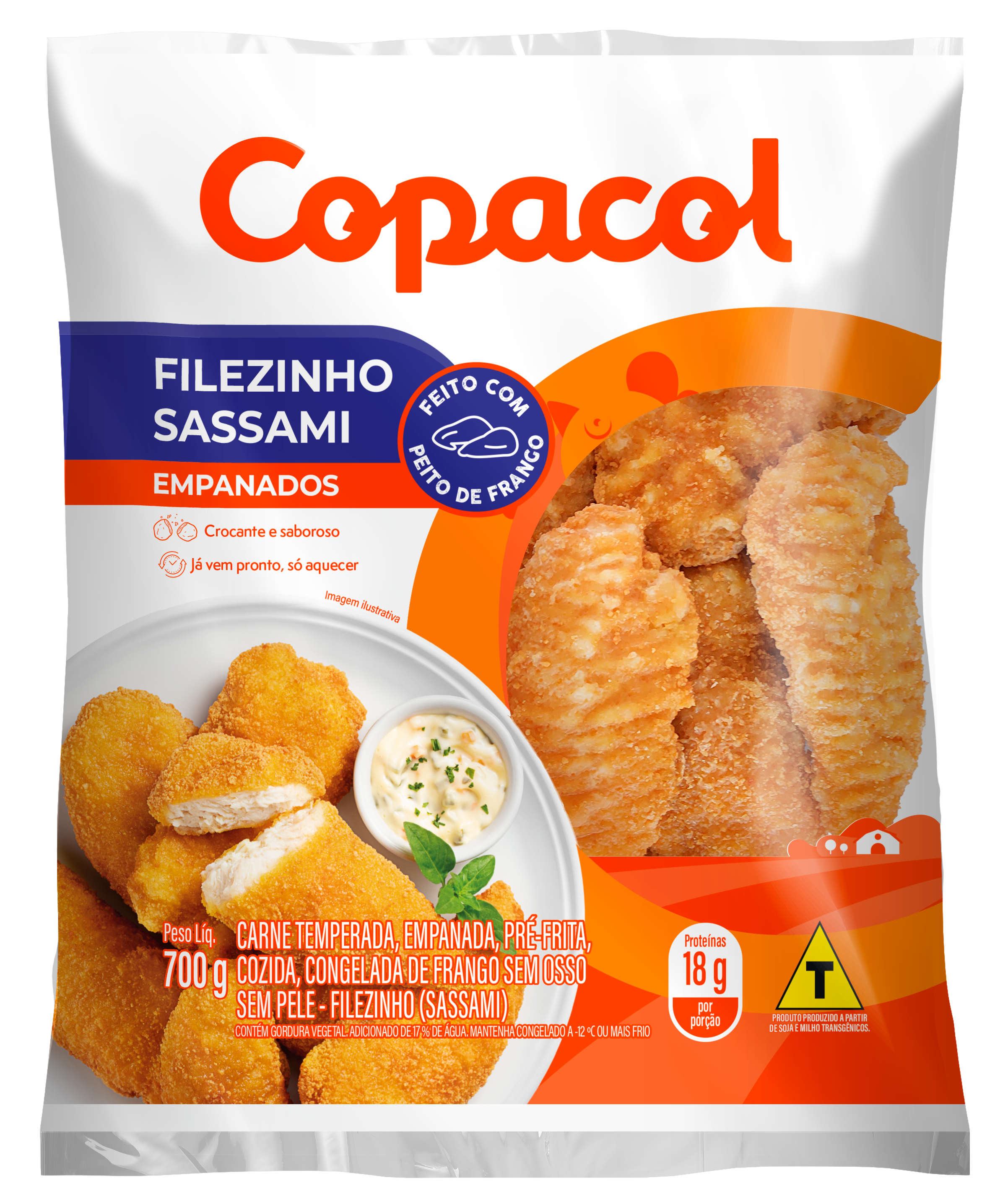 Filezinho de Frango Empanado Congelado 700 g