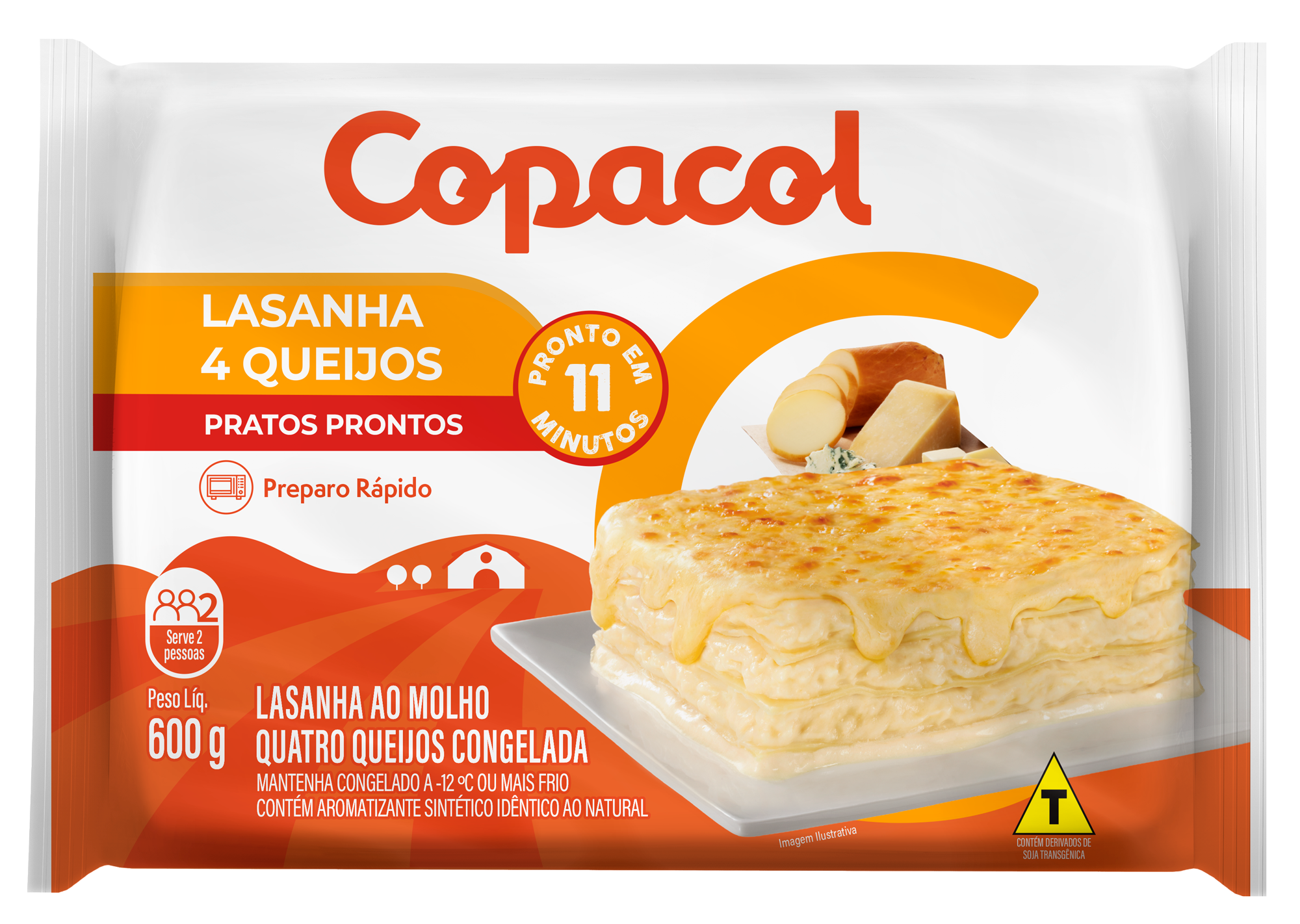 Lasanha Quatro Queijos Congelada 600 g