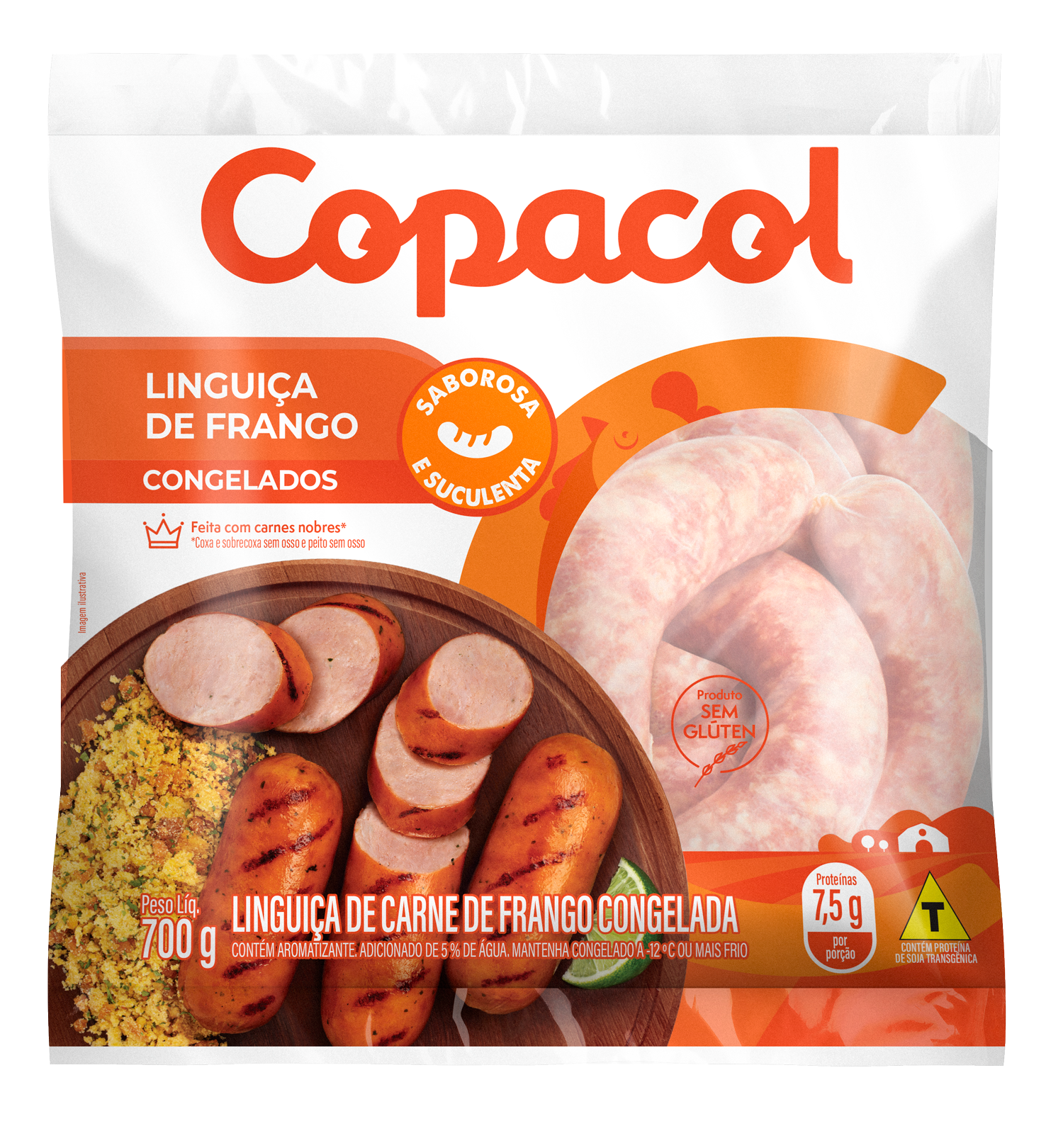 Linguiça de Frango Grossa Congelada 700g