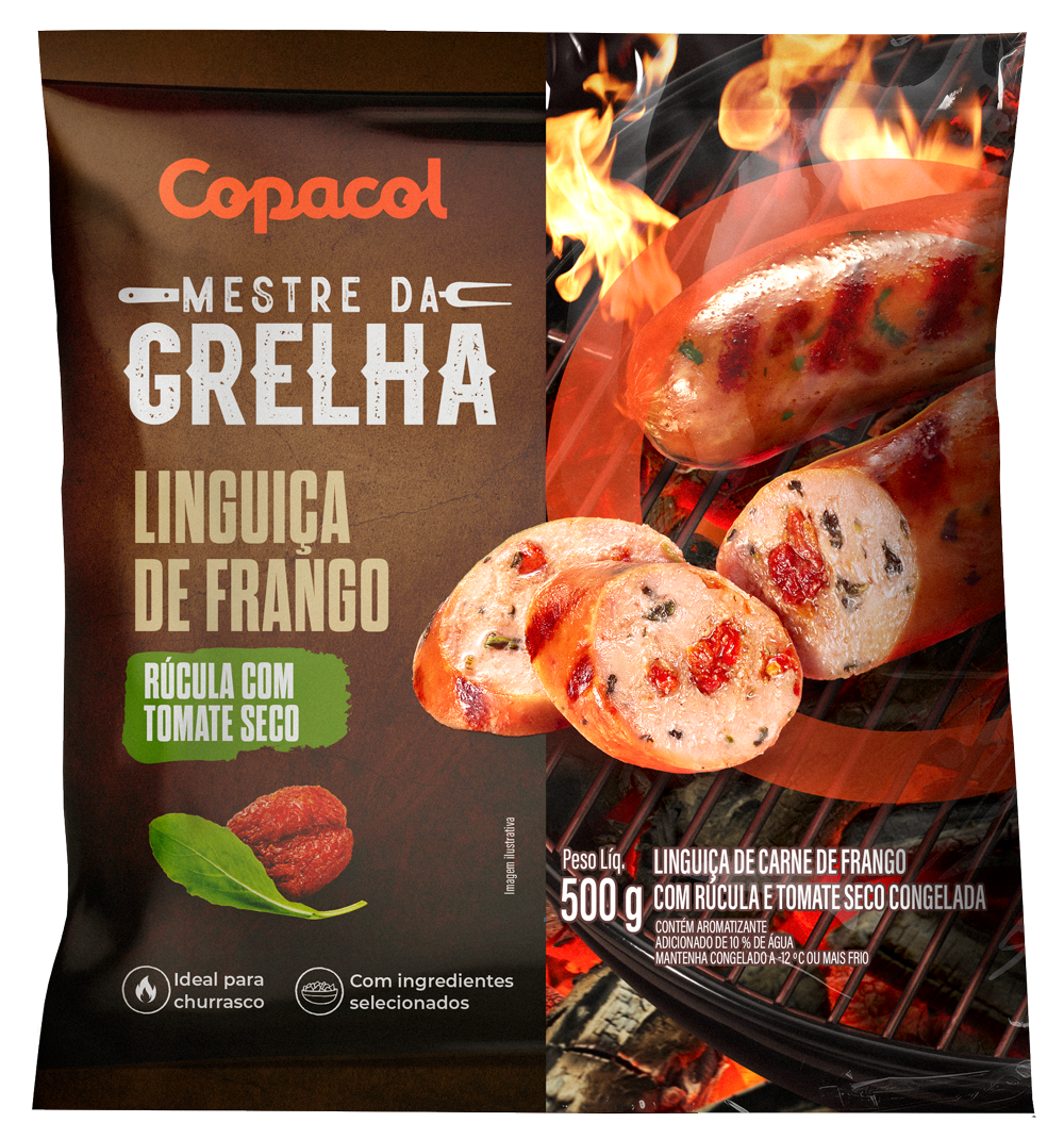 Linguiça de Frango Rúcula com Tomate Seco Congelado 500g