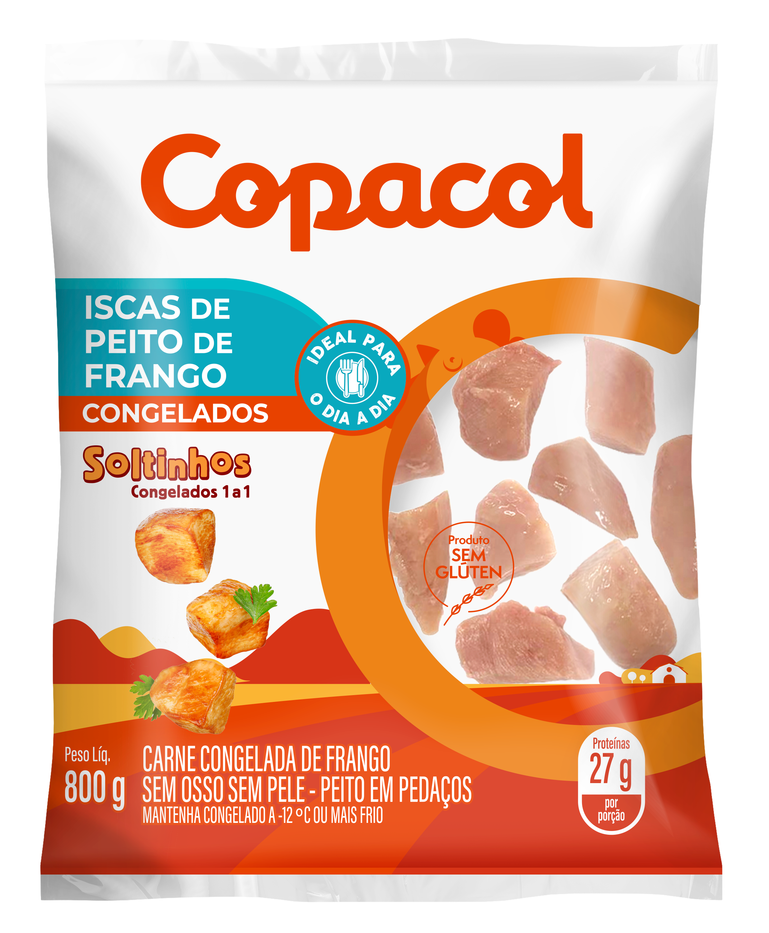 Isca de Peito de Frango Congelado IQF 800 g