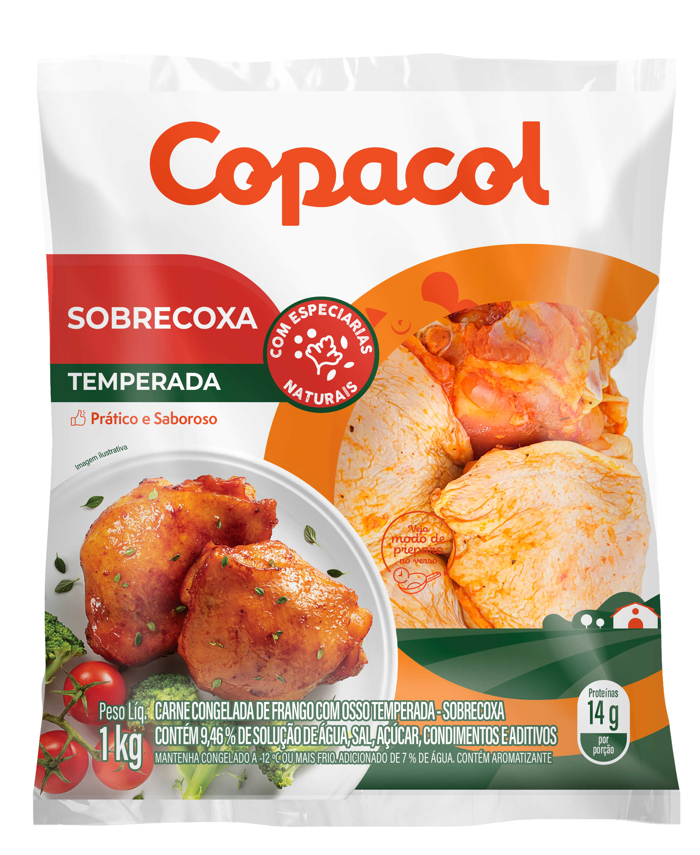 Sobrecoxa Temperada Congelada 1Kg