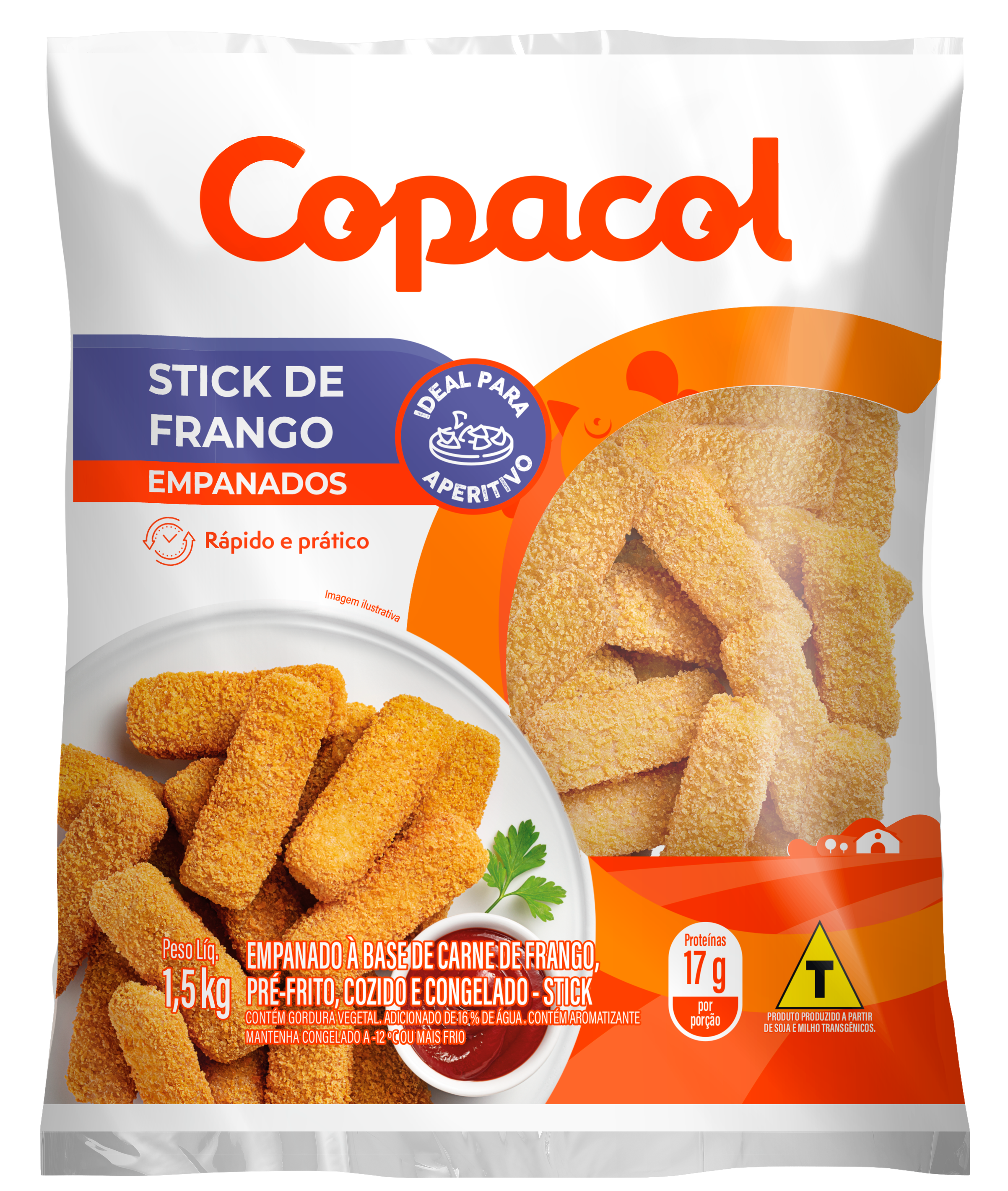 Stick de Frango Empanado Congelado 1,5 kg