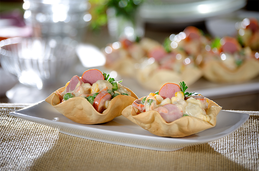 Cestinhas de Maionese com Salsichas Hot Dog