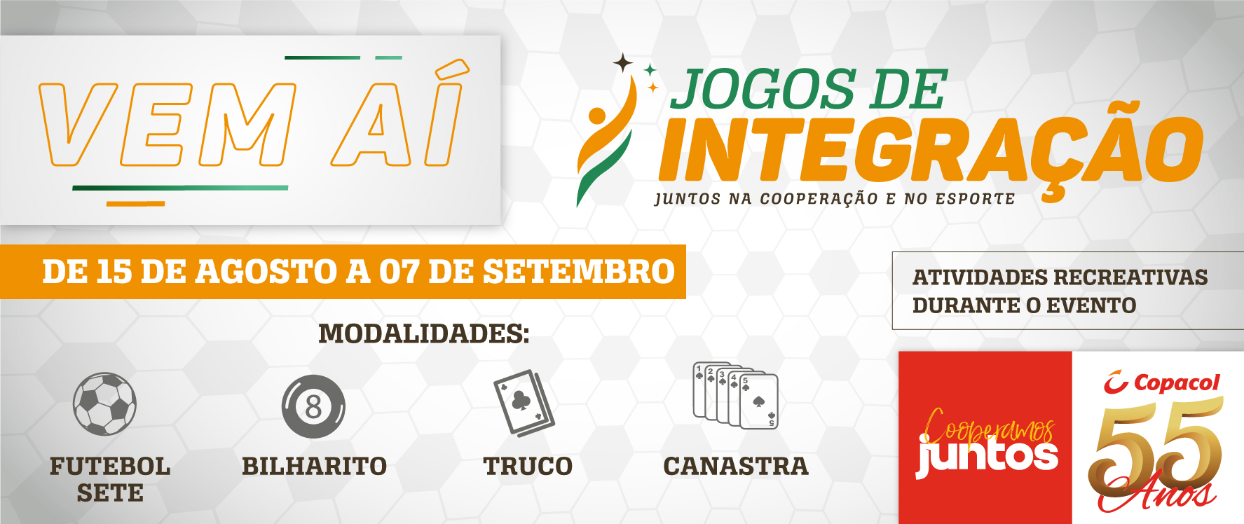 Copacol - Portal do Agronegócio - Hoje começam os Jogos de Integração  Copacol 55 anos