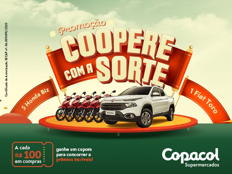 Copacol Supermercados lança promoção para cooperar com a sua sorte
